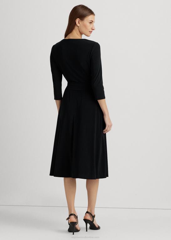 sort Kvinder Ralph Lauren surplice jersey kjole Z426B9150