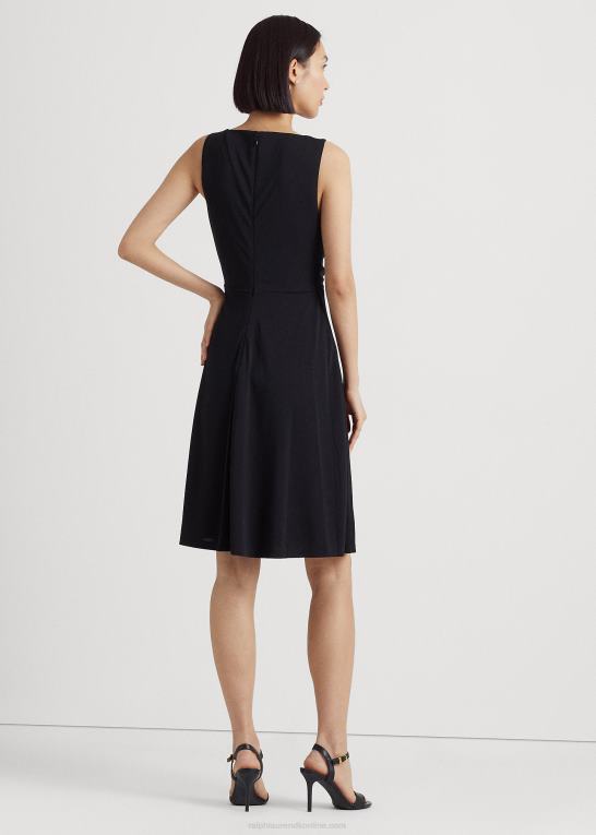 sort Kvinder Ralph Lauren surplice jersey ærmeløs kjole Z426B3889