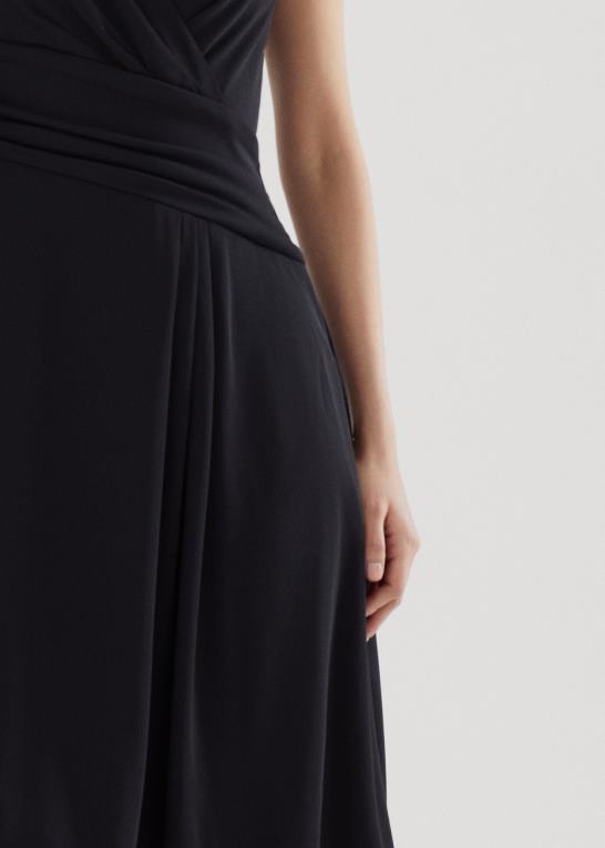 sort Kvinder Ralph Lauren surplice jersey ærmeløs kjole Z426B3889