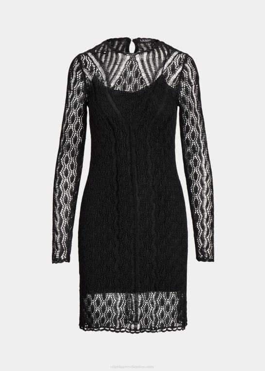 sort Kvinder Ralph Lauren sweaterkjole i hørblanding Z426B3895