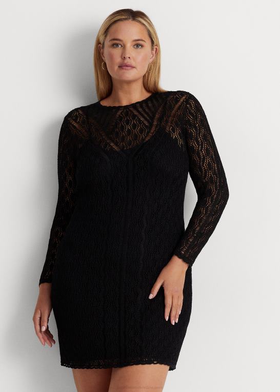 sort Kvinder Ralph Lauren sweaterkjole i hørblanding Z426B4562