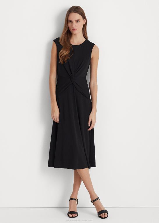 sort Kvinder Ralph Lauren twist-front jersey kjole Z426B9155