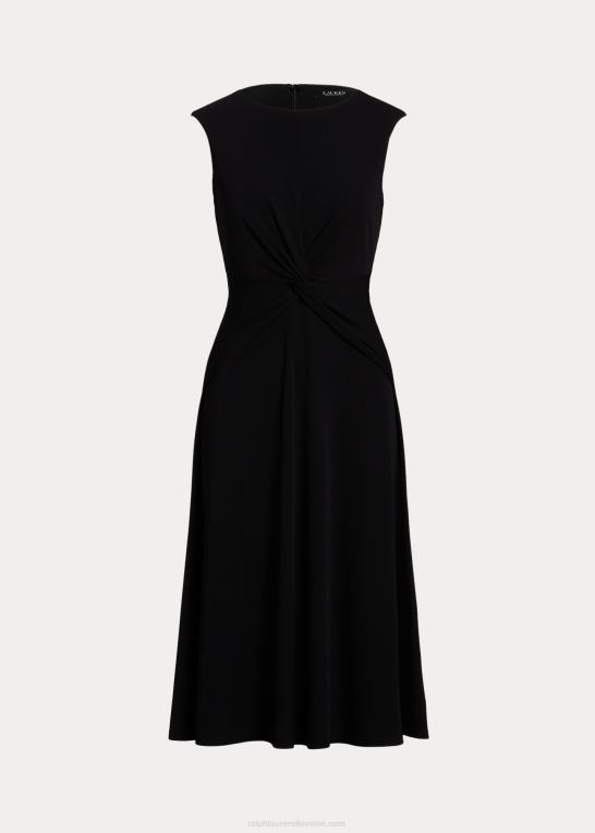 sort Kvinder Ralph Lauren twist-front jersey kjole Z426B9155