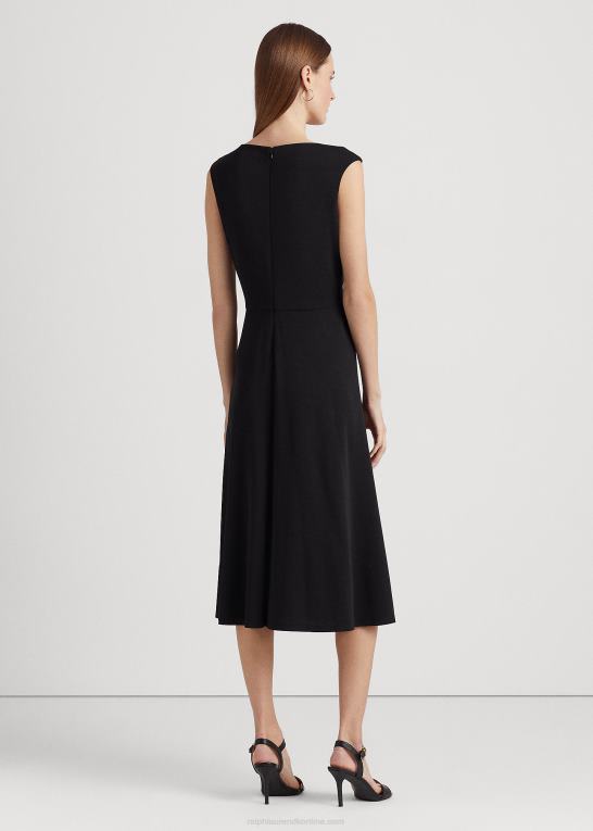 sort Kvinder Ralph Lauren twist-front jersey kjole Z426B9155