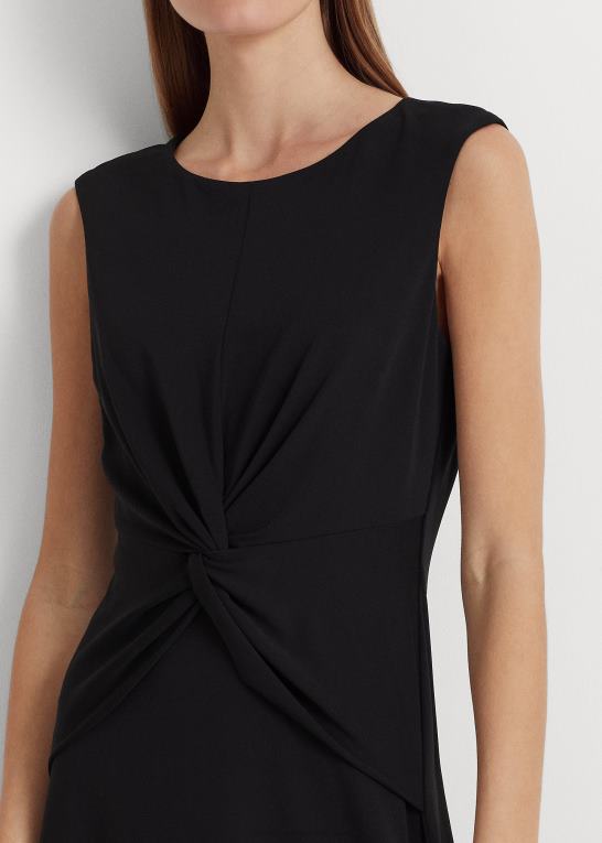 sort Kvinder Ralph Lauren twist-front jersey kjole Z426B9155