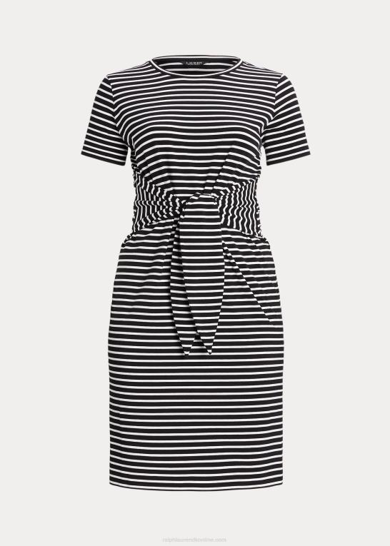 sort hvid Kvinder Ralph Lauren stribet tee-kjole i jersey foran Z426B4534