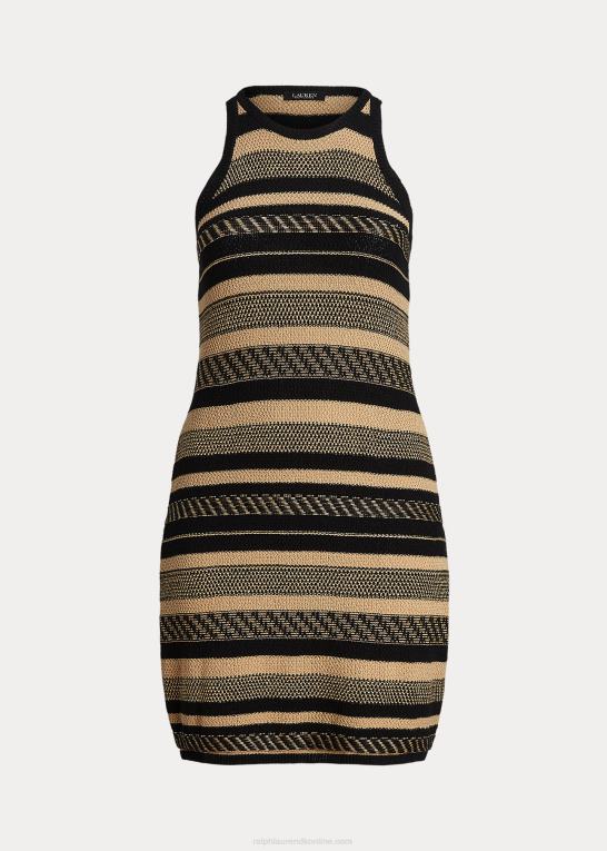 sort/tan Kvinder Ralph Lauren stribet ærmeløs sweaterkjole Z426B4772
