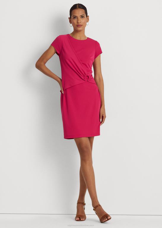 sport pink Kvinder Ralph Lauren kortærmet kjole i stretch jersey Z426B3896