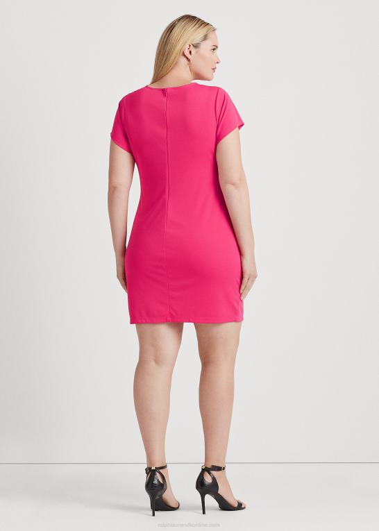 sport pink Kvinder Ralph Lauren kortærmet kjole i stretch jersey Z426B4572