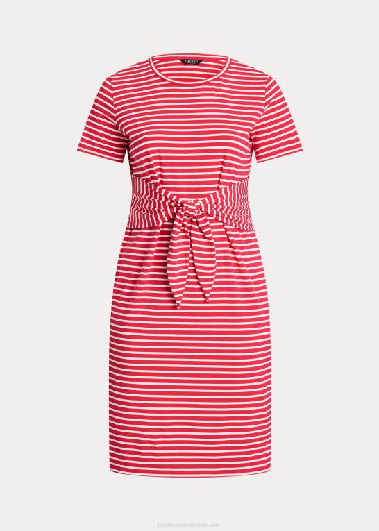 sport pink/hvid Kvinder Ralph Lauren stribet tee-kjole i jersey foran Z426B4533