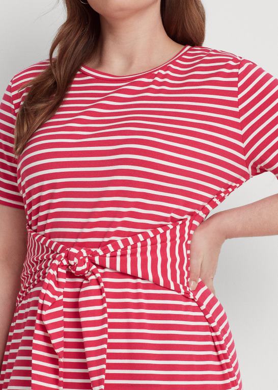 sport pink/hvid Kvinder Ralph Lauren stribet tee-kjole i jersey foran Z426B4533