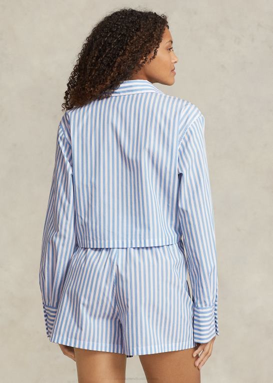 Kvinder Ralph Lauren crop top & boxer poplin pyjamassæt Z426B2891