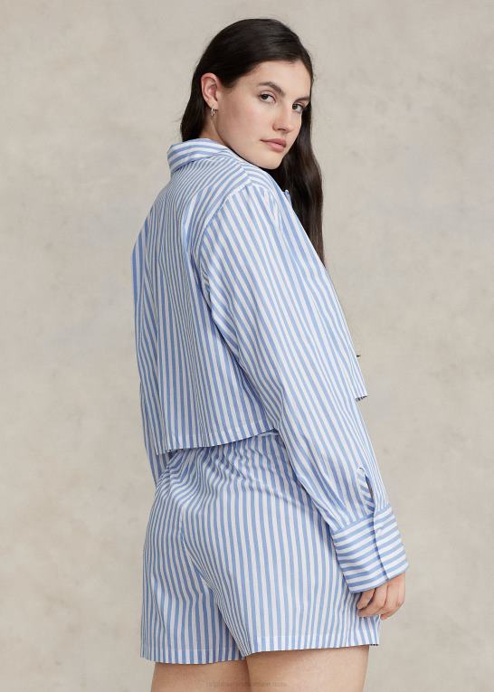 Kvinder Ralph Lauren crop top & boxer poplin pyjamassæt Z426B2891