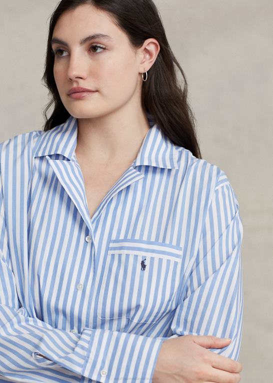 Kvinder Ralph Lauren crop top & boxer poplin pyjamassæt Z426B2891