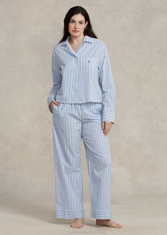 Kvinder Ralph Lauren langærmet poplin pyjamassæt Z426B2893