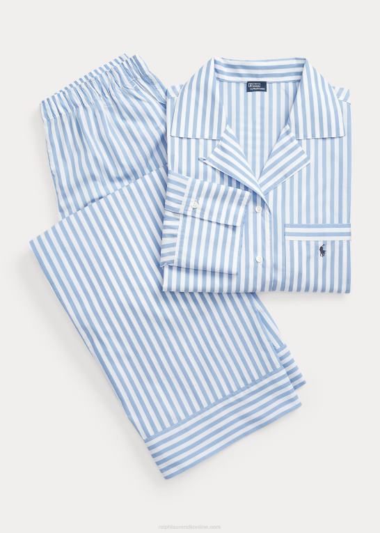 Kvinder Ralph Lauren langærmet poplin pyjamassæt Z426B2893