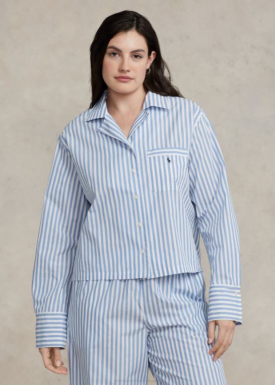 Kvinder Ralph Lauren langærmet poplin pyjamassæt Z426B2893
