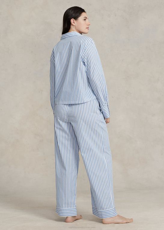 Kvinder Ralph Lauren langærmet poplin pyjamassæt Z426B2893