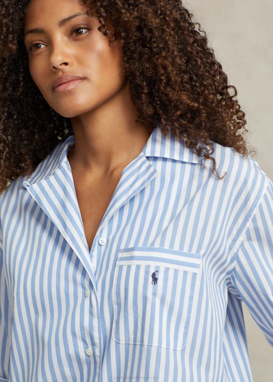 Kvinder Ralph Lauren langærmet poplin pyjamassæt Z426B2893