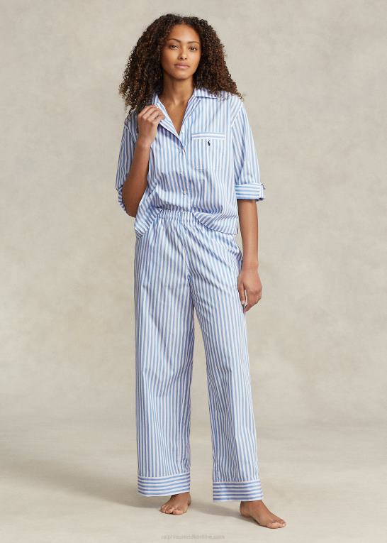 Kvinder Ralph Lauren langærmet poplin pyjamassæt Z426B2893