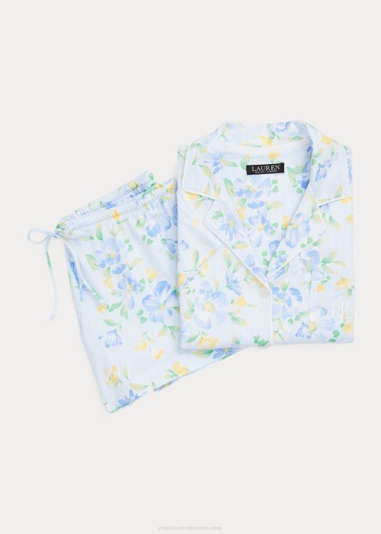 blå roman Kvinder Ralph Lauren blomstret jersey boxer sovesæt Z426B4131