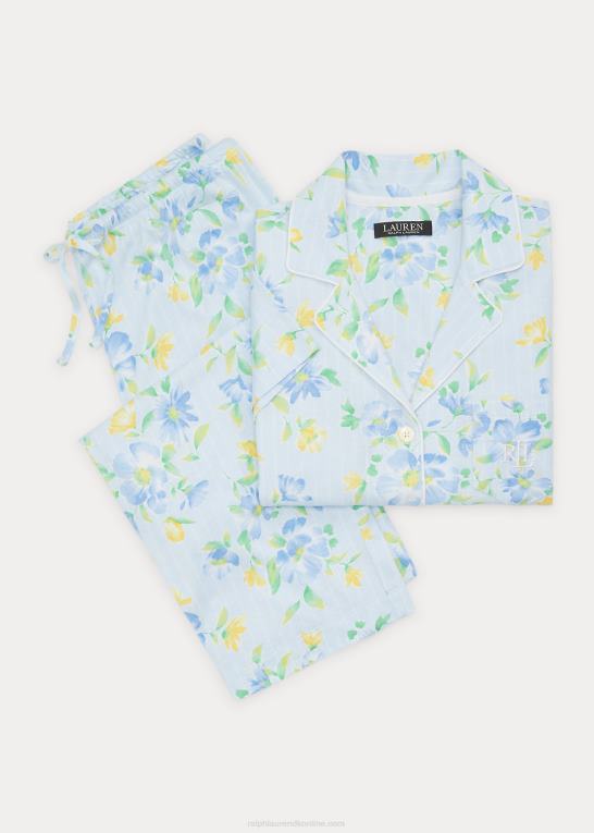 blå roman Kvinder Ralph Lauren blomstret jersey capri sovesæt Z426B4461