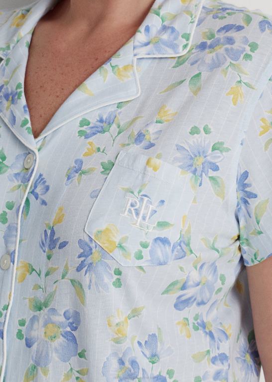 blå roman Kvinder Ralph Lauren blomstret jersey capri sovesæt Z426B4709