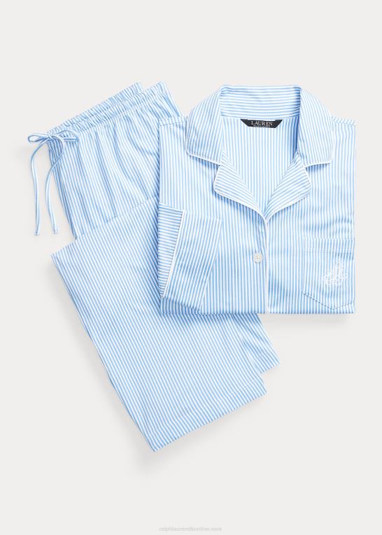 blå stribe Kvinder Ralph Lauren sovesæt i bomuld Z426B4236