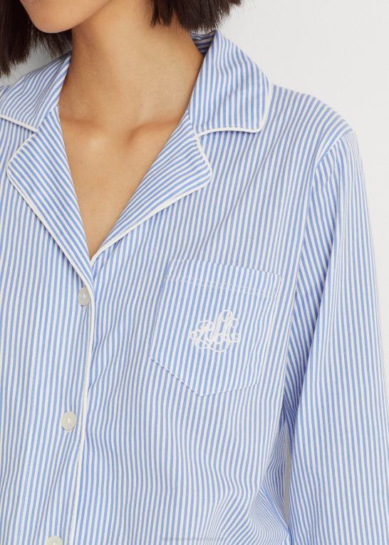 blå stribe Kvinder Ralph Lauren sovesæt i bomuld Z426B4236