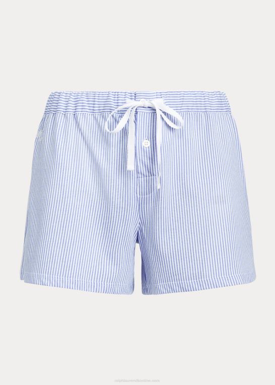 blå stribe Kvinder Ralph Lauren stribet sovekort i bomuldsblanding Z426B4221