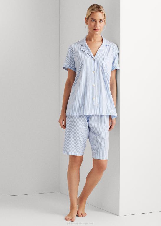 fbwst Kvinder Ralph Lauren bomuld bermuda pj sæt Z426B4232