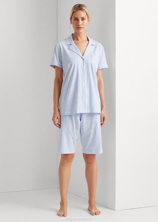 fbwst Kvinder Ralph Lauren bomuld bermuda pj sæt Z426B4232