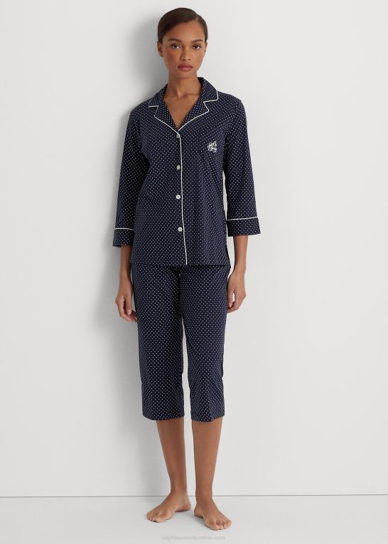 flåde Kvinder Ralph Lauren bomulds capri sovesæt Z426B4242