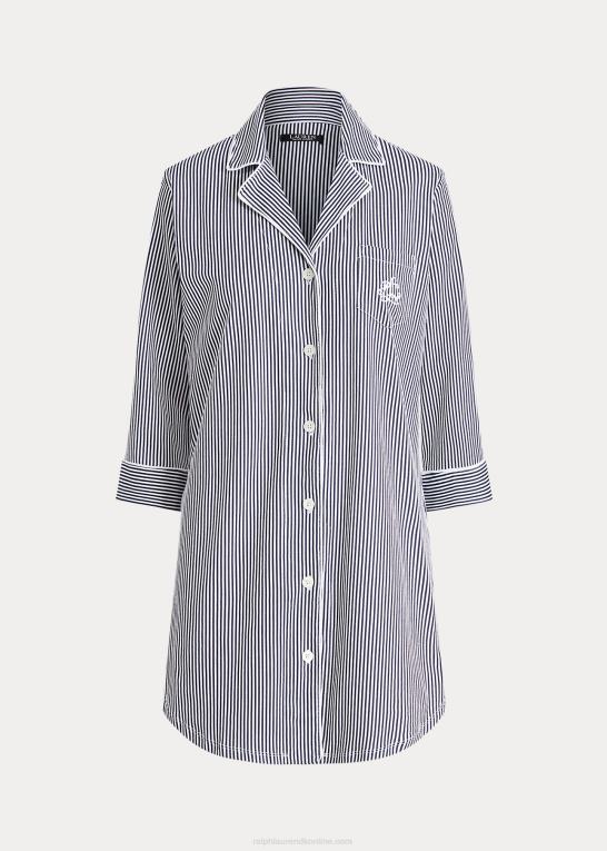 flåde Kvinder Ralph Lauren soveskjorte i bomuld Z426B4243