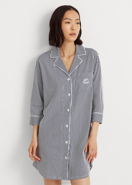 flåde Kvinder Ralph Lauren soveskjorte i bomuld Z426B4243