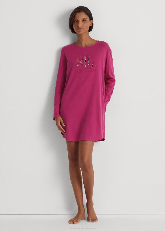 fuschia Kvinder Ralph Lauren logo ribstrikket sovetrøje Z426B9575
