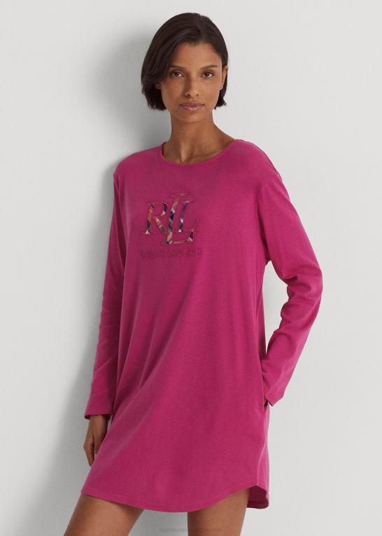 fuschia Kvinder Ralph Lauren logo ribstrikket sovetrøje Z426B9575