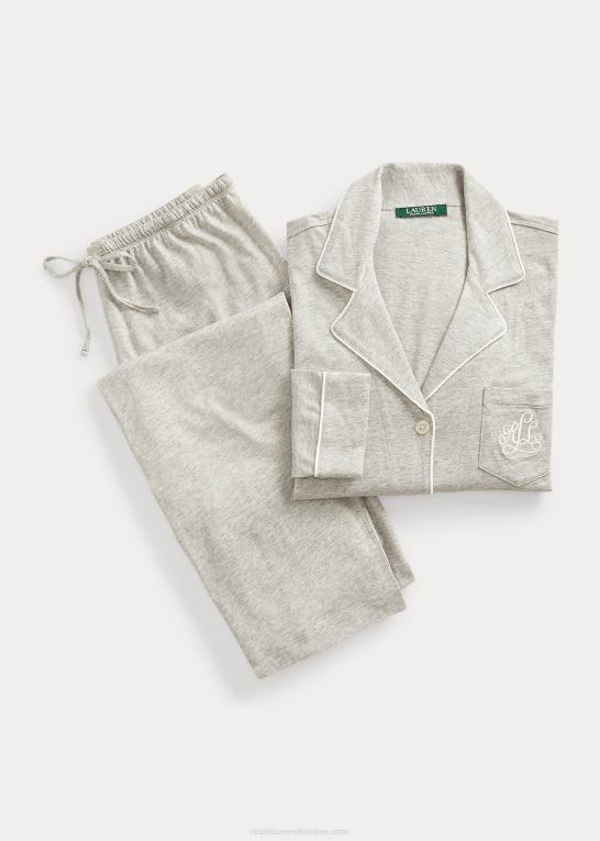 grå Kvinder Ralph Lauren bomuldsmodal sovesæt Z426B4231