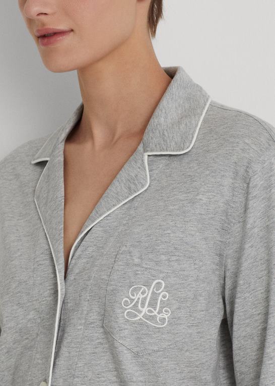 grå Kvinder Ralph Lauren bomuldsmodal sovesæt Z426B4231