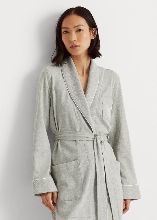 gråmeleret Kvinder Ralph Lauren kort sjalkrave-kåbe Z426B4238