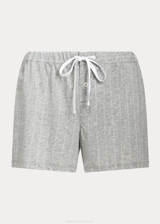 grå stribe Kvinder Ralph Lauren stribet sovekort i bomuldsblanding Z426B4222