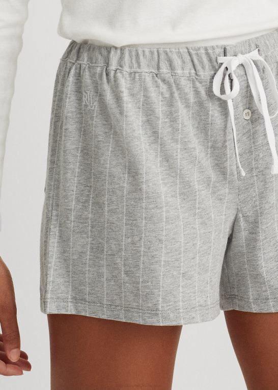 grå stribe Kvinder Ralph Lauren stribet sovekort i bomuldsblanding Z426B4222