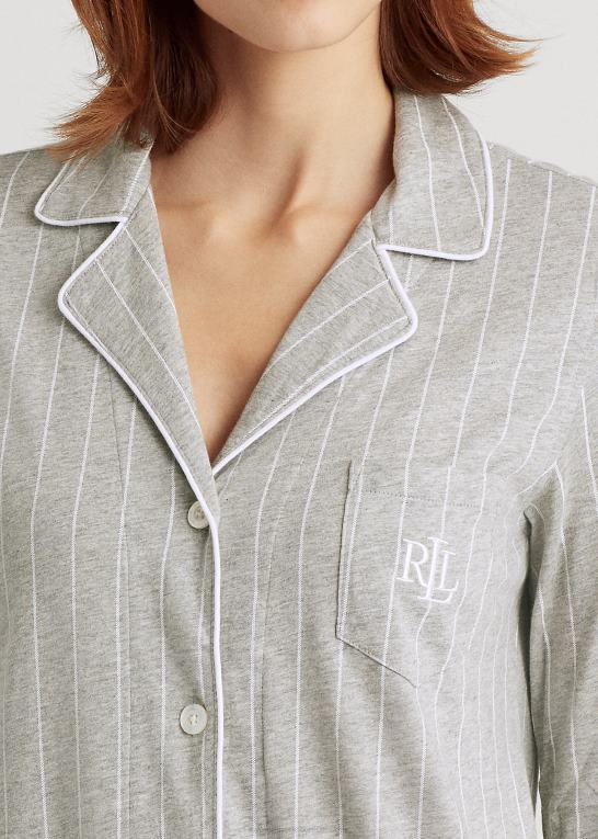 grå stribe Kvinder Ralph Lauren stribet soveskjorte i bomuld Z426B4230