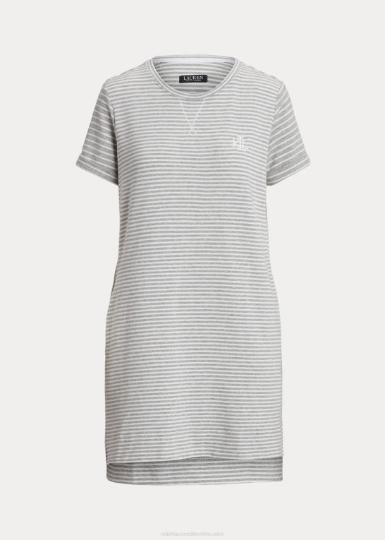 gråt print Kvinder Ralph Lauren stribet fransk frotté sove t-shirt Z426B9442