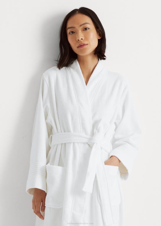 hvid Kvinder Ralph Lauren brugerdefineret bomuldsfrottékåbe Z426B4225