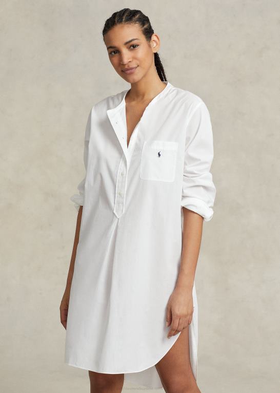 hvid sky Kvinder Ralph Lauren poplin sovetrøje Z426B3010