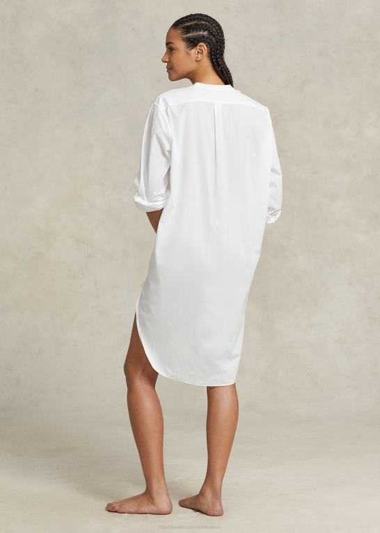 hvid sky Kvinder Ralph Lauren poplin sovetrøje Z426B3010