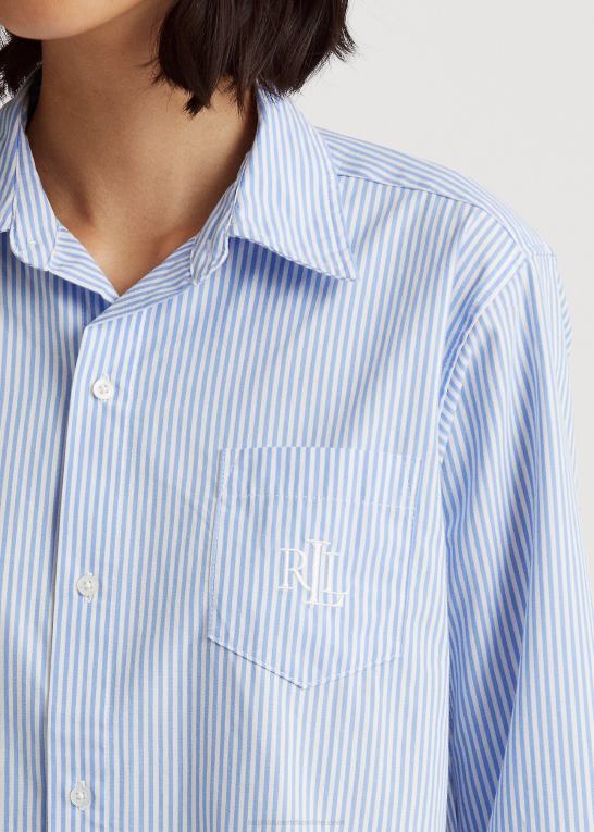 lyseblå stribe Kvinder Ralph Lauren stribet soveskjorte i bomuld Z426B4259