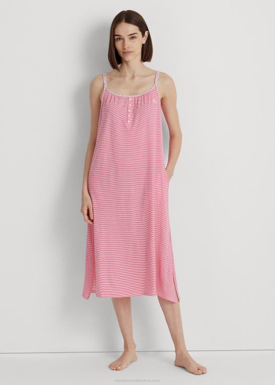 lyserød stribe Kvinder Ralph Lauren stribet jersey ballet natkjole Z426B4134