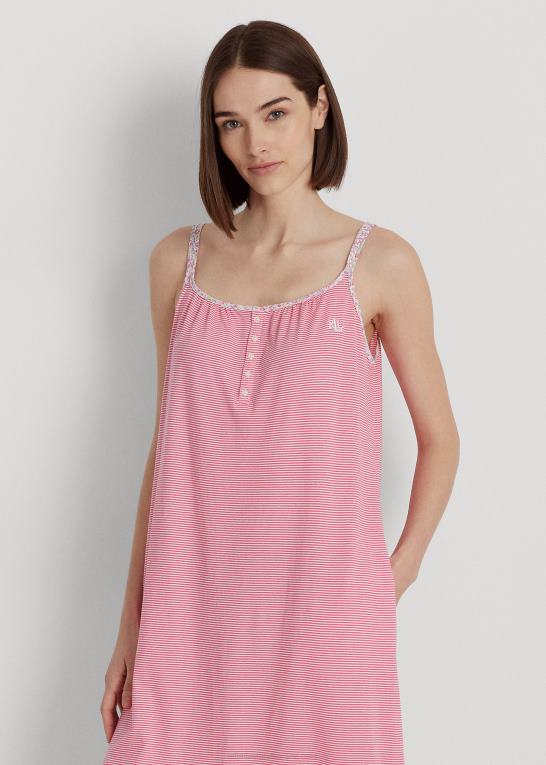 lyserød stribe Kvinder Ralph Lauren stribet jersey ballet natkjole Z426B4134